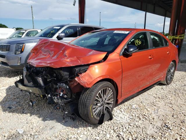 3KPF54AD2NE500115 - 2022 KIA FORTE GT L ORANGE photo 2