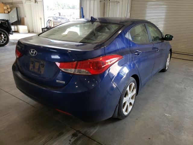 KMHDH4AE5DU876956 - 2013 HYUNDAI ELANTRA GL BLUE photo 4