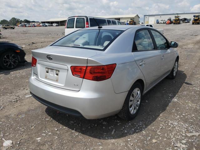 KNAFU4A26A5107447 - 2010 KIA FORTE EX SILVER photo 4