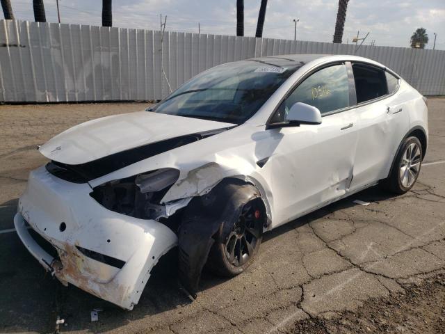5YJYGDEE7MF300040 - 2021 TESLA MODEL Y أبيض صورة 2
