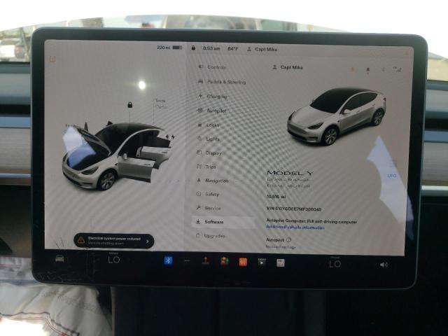 5YJYGDEE7MF300040 - 2021 TESLA MODEL Y WHITE photo 8