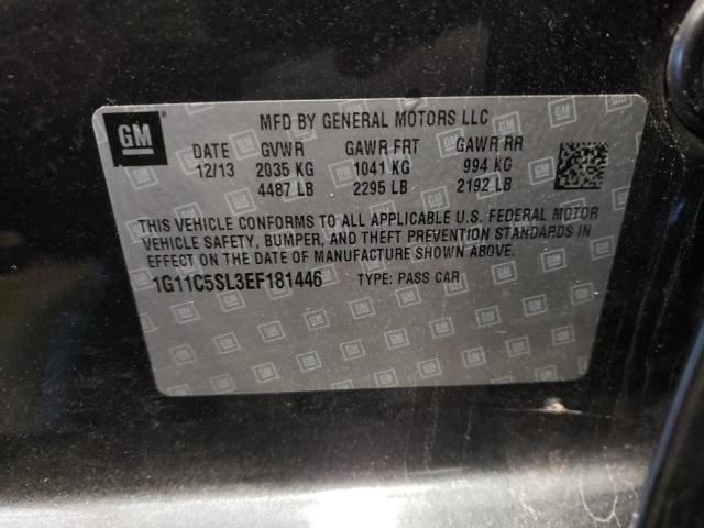 1G11C5SL3EF181446 - 2014 CHEVROLET MALIBU 1LT 黑色 照片 10