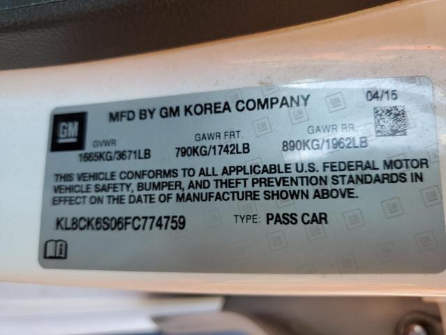 KL8CK6S06FC774759 - 2015 CHEVROLET SPARK EV 1 白色 照片 10