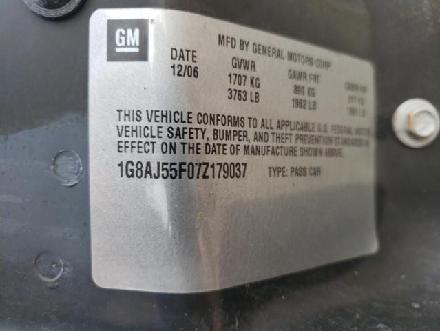 1G8AJ55F07Z179037 - 2007 SATURN ION LEVEL ლურჯი ფოტო 10