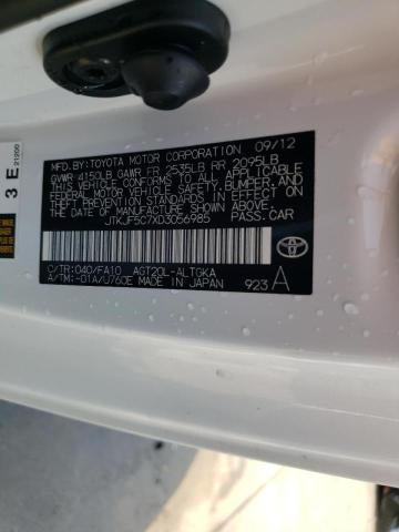 JTKJF5C7XD3056985 - 2013 TOYOTA SCION TC Blanc photo 10