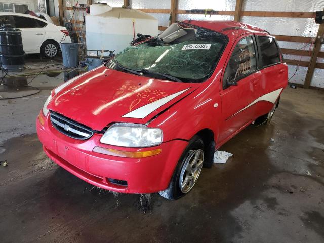 KL1TD66698B248089 - 2008 CHEVROLET AVEO BASE RED photo 2