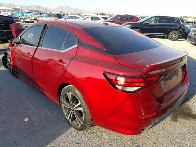 3N1AB8DV4LY209516 - 2020 NISSAN SENTRA SR RED photo 3