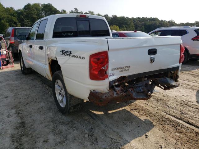 1D7HW28K27S271536 - 2007 DODGE DAKOTA QUA WHITE photo 3