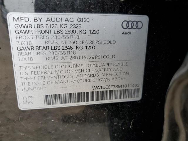 WA1DECF33M1011462 - 2021 AUDI Q3 PREMIUM CREAM photo 10