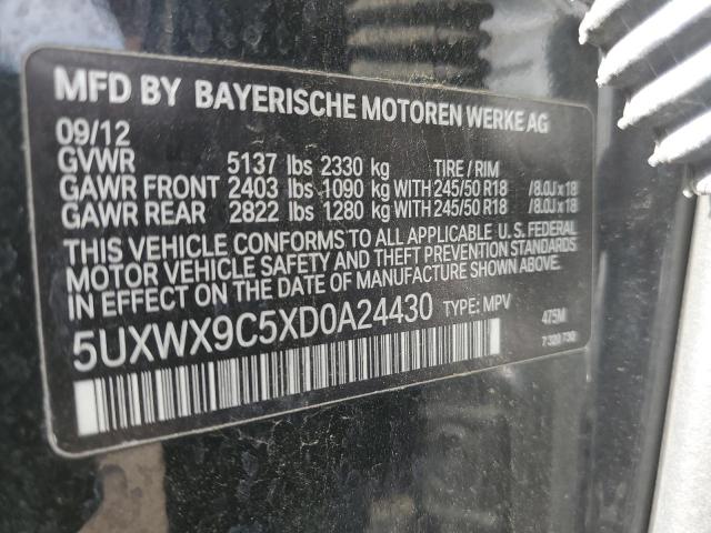 5UXWX9C5XD0A24430 - 2013 BMW X3 XDRIVE28I  photo 10