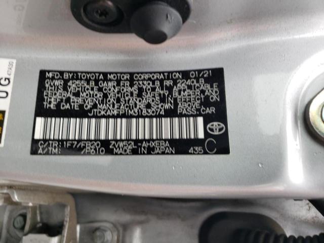 JTDKAMFP1M3183074 - 2021 TOYOTA PRIUS PRIM 银色 照片 10