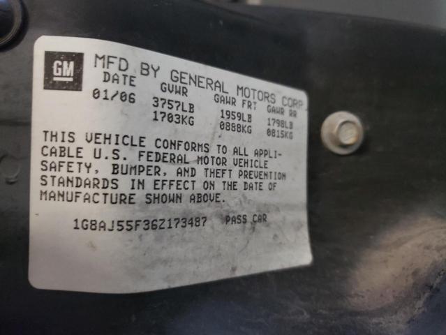 1G8AJ55F36Z173487 - 2006 SATURN ION LEVEL ბურგუნდია ფოტო 10