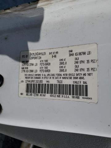 1D7HA18P67J521855 - 2007 DODGE RAM 1500 S WHITE photo 10