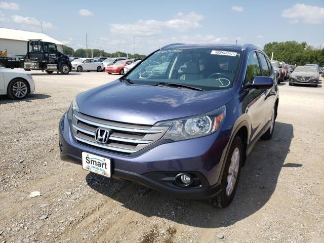 2HKRM4H72DH608163 - 2013 HONDA CR-V EXL BLUE photo 2