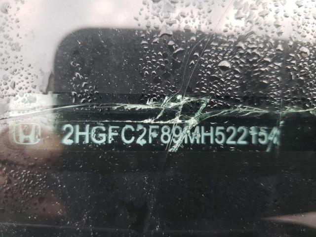 2HGFC2F89MH522154 - 2021 HONDA CIVIC SPOR WHITE photo 10