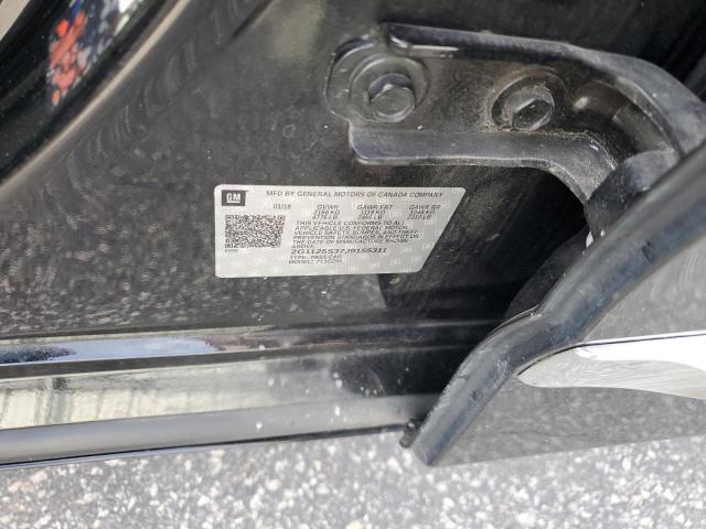 2G1125S37J9155311 - 2018 CHEVROLET IMPALA PRE შავი ფოტო 10