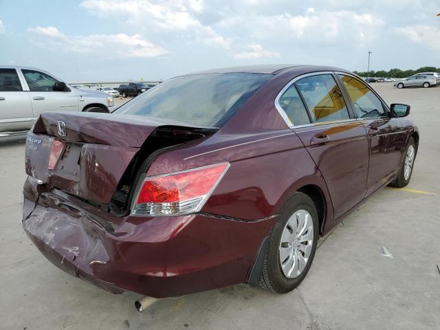 1HGCP2F36AA158104 - 2010 HONDA ACCORD LX MAROON photo 4