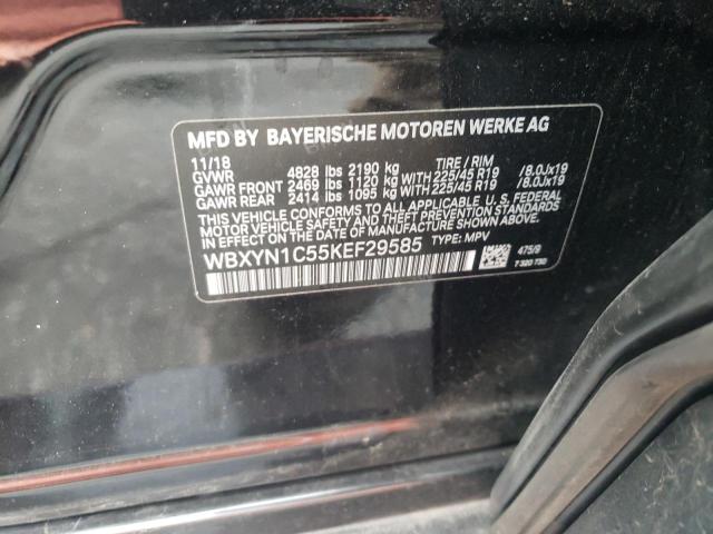 WBXYN1C55KEF29585 - 2019 BMW X2 M35I BLACK photo 10