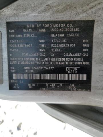 NM0LS7AN0DT154977 - 2013 FORD TRANSIT CO WHITE photo 10