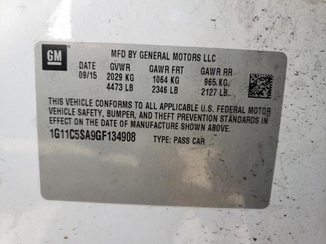 1G11C5SA9GF134908 - 2016 CHEVROLET MALIBU LIM 白色 照片 10