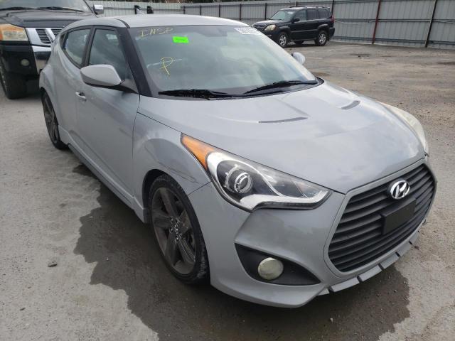 KMHTC6AE6EU203858 - 2014 HYUNDAI VELOSTER T GRAY photo 1