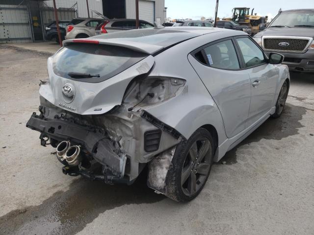 KMHTC6AE6EU203858 - 2014 HYUNDAI VELOSTER T GRAY photo 4