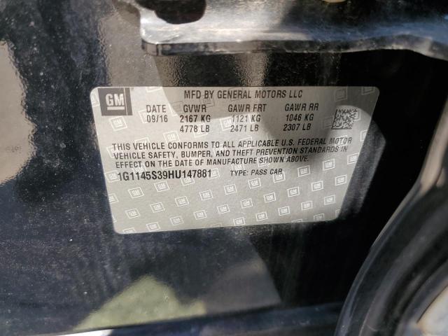 1G1145S39HU147881 - 2017 CHEVROLET IMPALA PRE შავი ფოტო 10