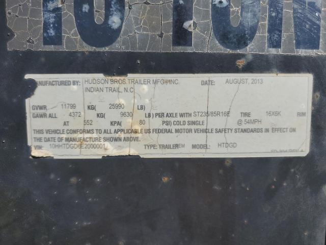 10HHTDGD6E2000001 - 2014 UTILITY TRAILER BLACK photo 10