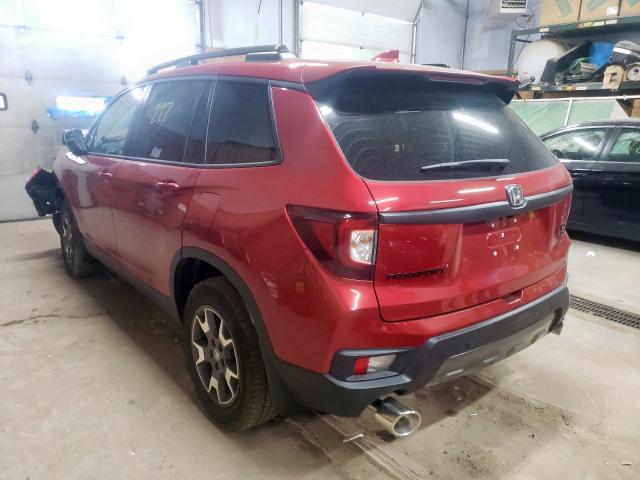 5FNYF8H60NB015907 - 2022 HONDA PASSPORT T RED photo 3