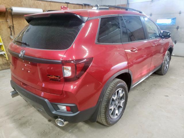 5FNYF8H60NB015907 - 2022 HONDA PASSPORT T RED photo 4