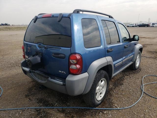 1J4GL48K15W705133 - 2005 JEEP LIBERTY SP BLUE photo 4