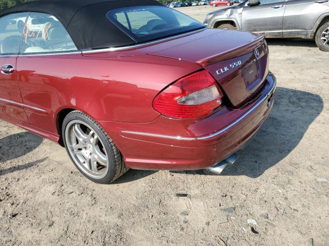 WDBTK72G68T099748 - 2008 MERCEDES-BENZ CLK 550 RED photo 9