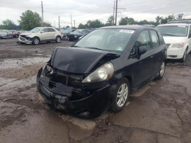 JHMGD38657S017502 - 2007 HONDA FIT S BLACK photo 2