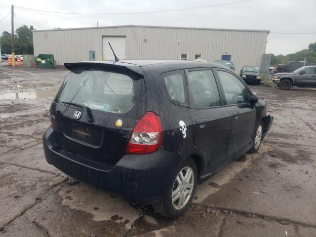 JHMGD38657S017502 - 2007 HONDA FIT S BLACK photo 4