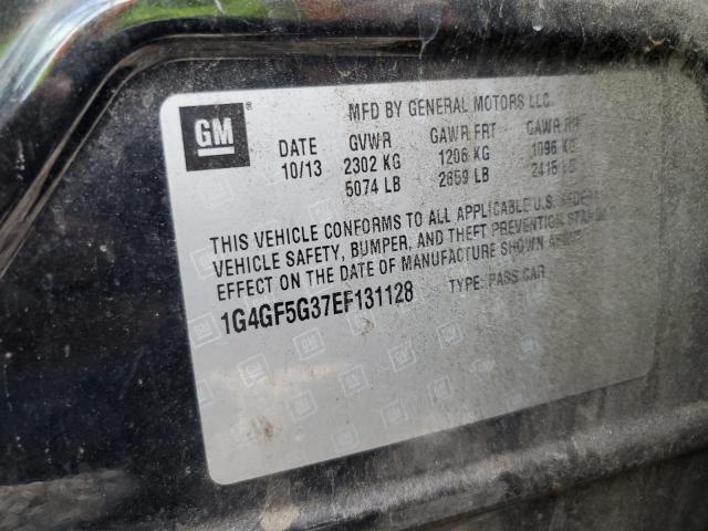 1G4GF5G37EF131128 - 2014 BUICK LACROSSE T BLACK photo 10