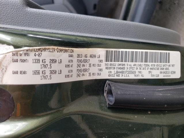 1J8HH48KX7C655020 - 2007 JEEP COMMANDER 绿色 照片 10