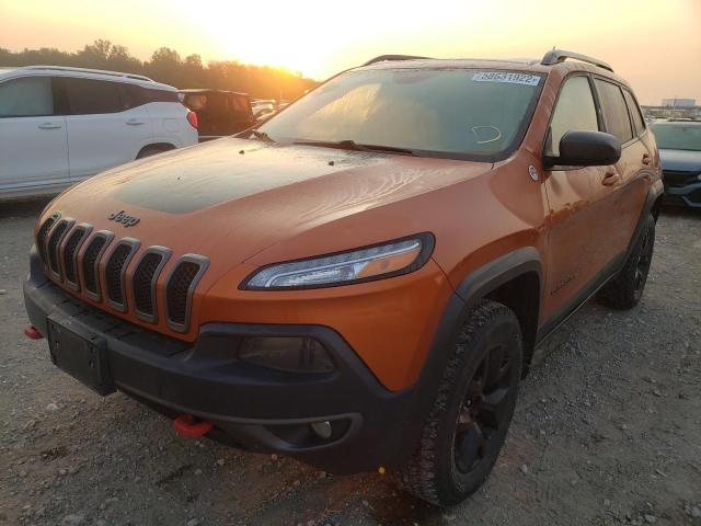 1C4PJMBS6FW624053 - 2015 JEEP CHEROKEE T ORANGE photo 2