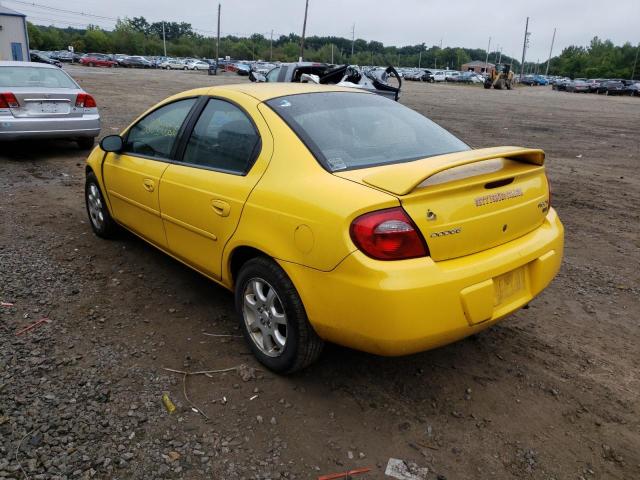 1B3ES56C14D521999 - 2004 DODGE NEON SXT YELLOW photo 3