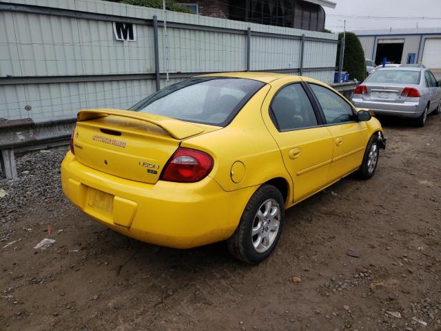 1B3ES56C14D521999 - 2004 DODGE NEON SXT YELLOW photo 4