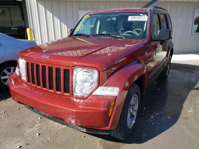 1J8GN28K88W152238 - 2008 JEEP LIBERTY SP BURGUNDY photo 2