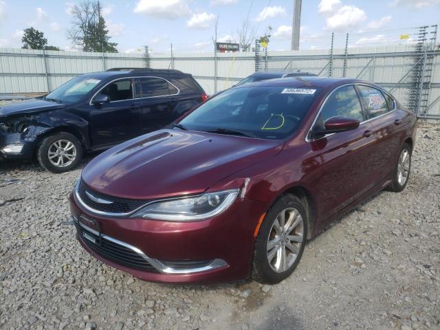 1C3CCCABXFN533172 - 2015 CHRYSLER 200 LIMITE RED photo 2