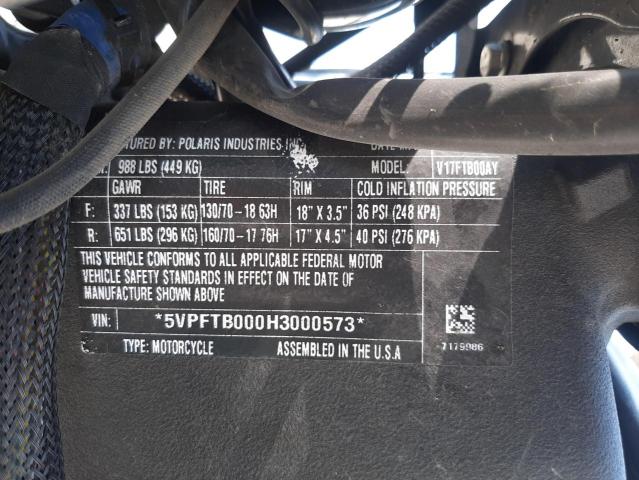 5VPFTB000H3000573 - 2017 VICTORY MOTORCYCLES OCTANE 灰色 照片 10