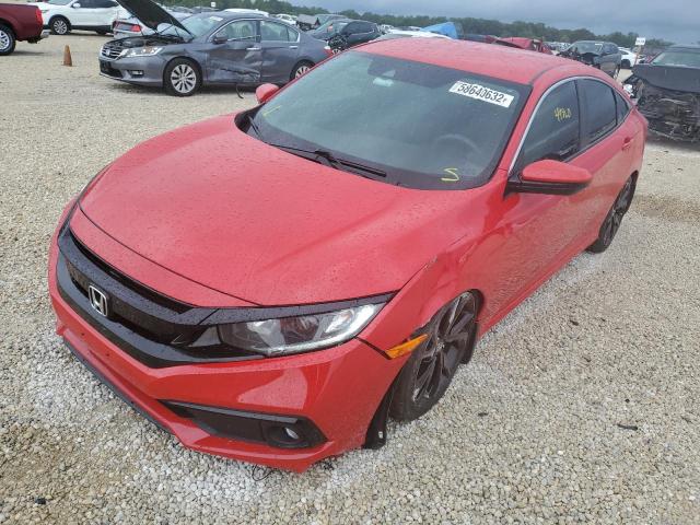 2HGFC2E89KH516563 - 2019 HONDA CIVIC SPOR RED photo 2