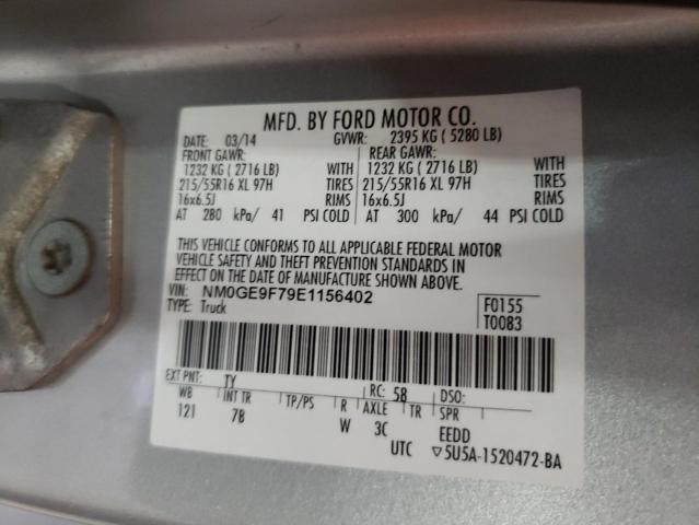 NM0GE9F79E1156402 - 2014 FORD TRANSIT CO SILVER photo 10