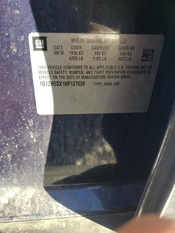 1G1ZH5SX1HF127638 - 2017 CHEVROLET MALIBU PRE BLUE photo 10