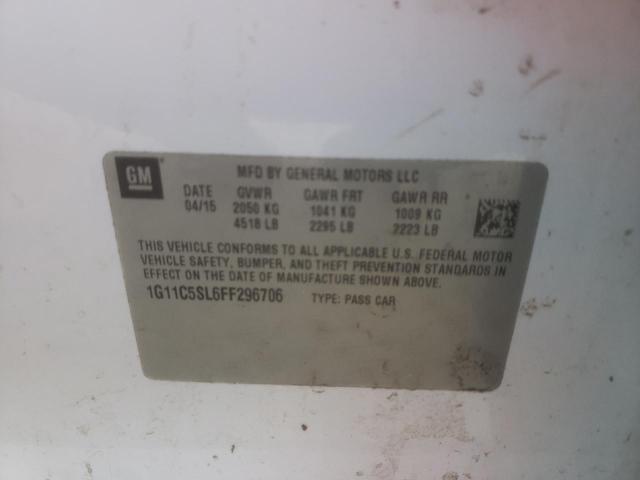 1G11C5SL6FF296706 - 2015 CHEVROLET MALIBU 1LT 白色 照片 10