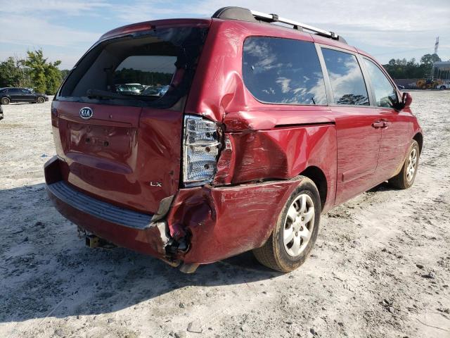 KNDMB233086210880 - 2008 KIA SEDONA RED photo 4