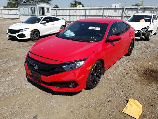 2HGFC2F82MH501470 - 2021 HONDA CIVIC SPOR RED photo 2