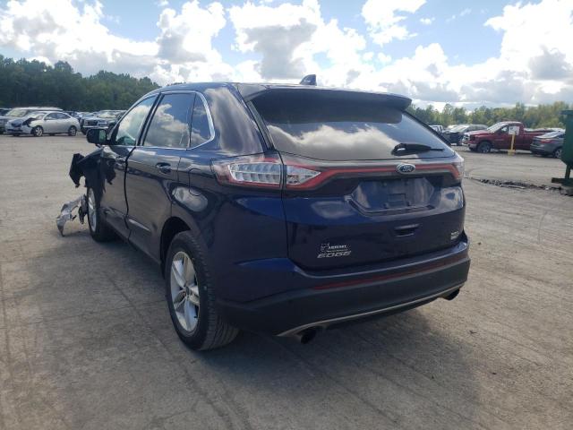 2FMPK4J93GBC57395 - 2016 FORD EDGE SEL BLUE photo 3