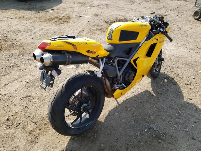 ZDM1XBEW38B017615 - 2008 DUCATI 1098 BASE YELLOW photo 4